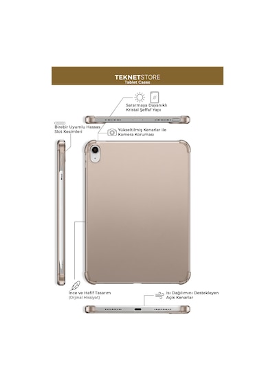 Ipad Air 13" M4 M3 M2 Uyumlu Kılıf Ultra İnce Akıllı Uyku Modlu Standlı Zarif Koruyucu Kapak Kapaklı Kılıf