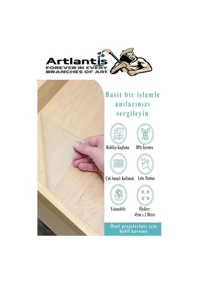 Artlantis Yapışkanlı Şeffaf Asetat 1 Adet 45cm X 10 Metre Djfix Kendinden Yapışkanlı Şeffaf Rulo Asetat Transpar Genel
