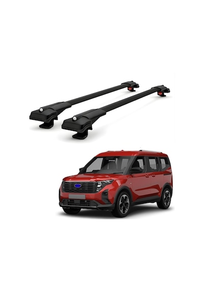 Ford Tourneo Courier 2024-2026 Camlı Van İçin Ara Atkı Tavan Barı , Araç Üstü Ekipman Taşıma Barı Siyah 2 Adet