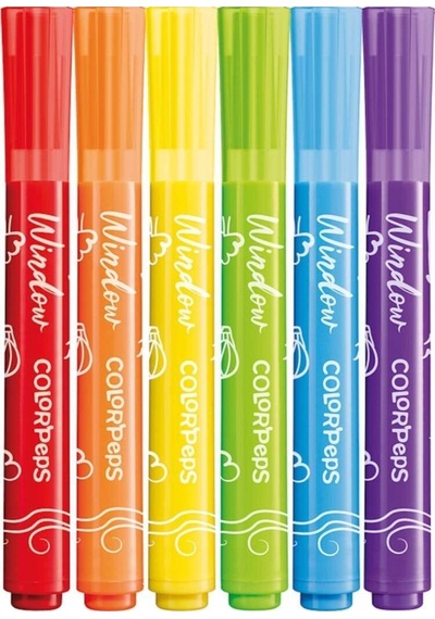 Color Peps Keçeli Cam Boyası Kalemi + Fiber Bez 6 Renk 3154148448204