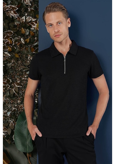 Efor Ts 871 Slim Fit Siyah Spor T-shirt Siyah