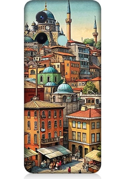 Xiaomi Redmi 12c Uyumlu Eski Cami Ve Mahalle Desenli Silikon Kılıf