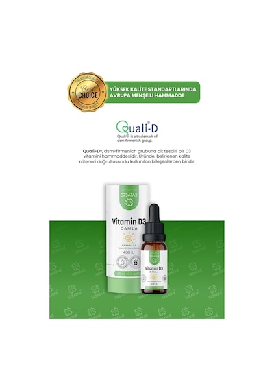 Erbatab Kids Vitamin D3 400 Iu Damla 20 ML