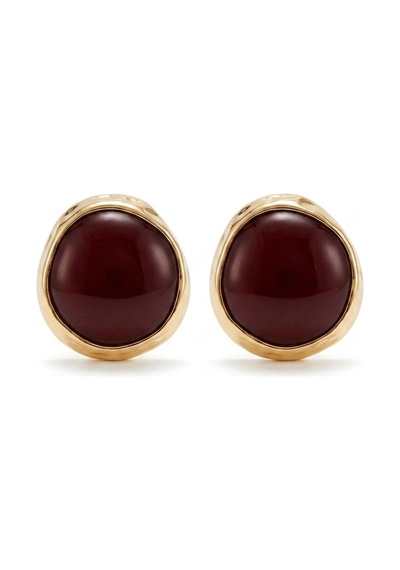 Çelik Altın Çevçeveli Trend Küpe Kararmaz Hediye Kutulu Kadın Küpe Kahverengi - 880551568 Kahverengi