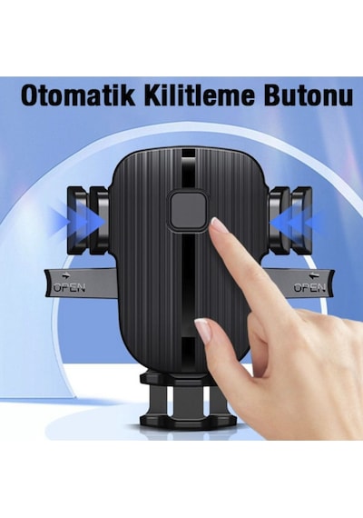 Araç İçi Havalandırma İçin Telefon Tutucu Silikon Destekli Güvenli 360 Derece Araba Telefon Tutucu - 36233