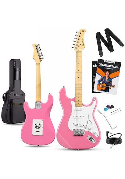 Fourtune Atlas Eg-1000pk Maple Klavye Strat Kasa Sss Pembe Elektro Gitar Seti