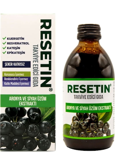 Resetin Aronya Ve Siyah Üzüm Ekstraktı Takviye Edici Gıda 250 Ml