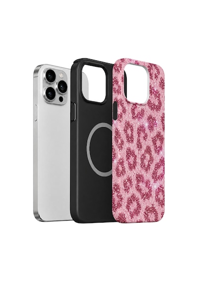 Velvoria Valestra Pembe Leopar Apple iPhone Uyumlu 13 Pro Max Magsafe Koruma Kılıfı Valestra Magline - Pembe Leopar