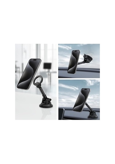 Spigen Mag Fit Mft35 Magsafe Uyumlu Araç İçi Torpido Üstü Ön Konsol Telefon Tutucu Stand - Acp08313 04 Dokuz Parçalı Set