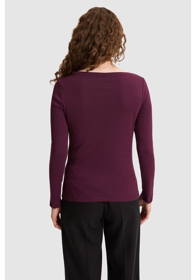 U.S. Polo Assn. Kadın Bordo Tişört 50333801 Vr177 New Plum