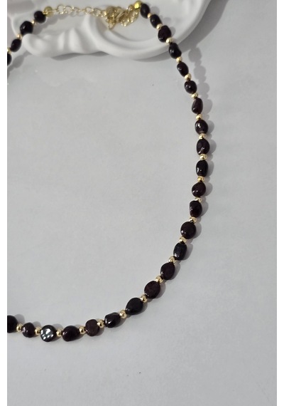 Sertifikalı Amorf Lal Granat Garnet Doğaltaş Kolye 29 Bordo