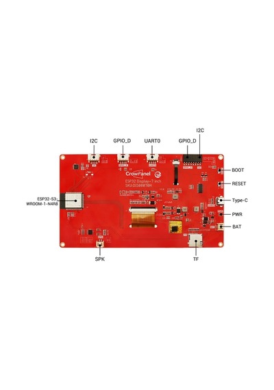 Crowpanel Basic 7" Esp32 Hmı Dokunmatik Ekran 800x480
