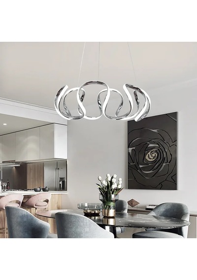Örümcek Model 3 Renkli Modern Krom Led Avize Krom