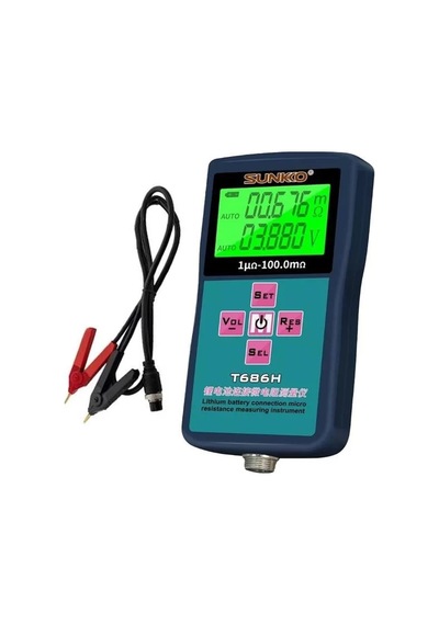Sunkko T686h Hassas Pil İç Direnç Voltaj Test 0-100v - 0-100 Ohm