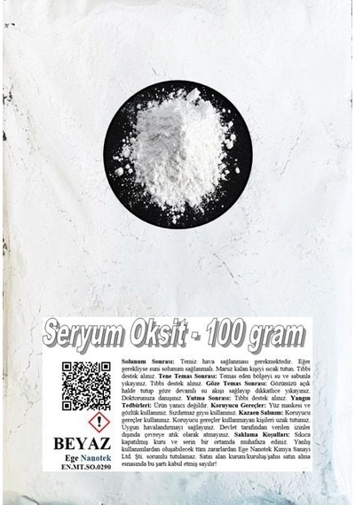 Araba Camı Parlatma Tozu Beyaz Seryum Oksit - 100 GRAM Araba Camı Parlatma Tozu Beyaz Seryum Oksit - 100 GRAM