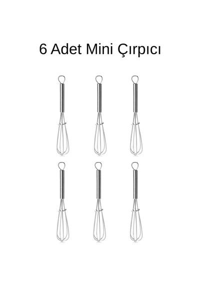 6 Adet Paslanmaz Çelik Yaylı Küçük Boy Yumurta Çırpıcı, Çay Kahve Karıştırma Aparatı Çelik Diğer