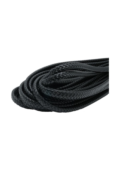 Paracord Aksesuar Bileklik Ve Çanta Yapımı Hakiki Deri Yassı Saç Örgü İp 1 Metre Siyah