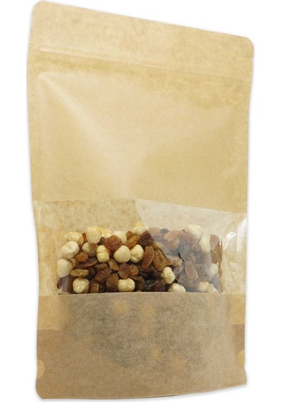 20X30X10 Kraft Pencereli Kilitli Doypack 50 Adet