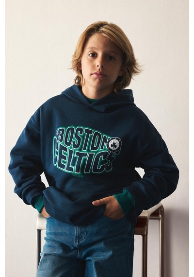 Defacto Nba Boston Celtics Baskılı Kapüşonlu Sweatshirt Erkek Çocuk I2197a826wnnv147 Lacivert-nv147