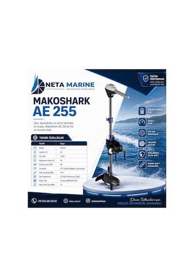 Mako Shark Elektrikli Bot Motoru 86lb Ae255 Fırçasız Motor