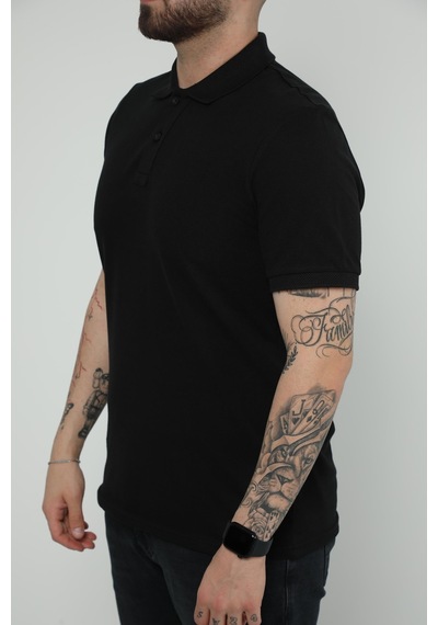 Hscstore Erkek Polo Yakalı Siyah Tişört- 8420-siyah Siyah