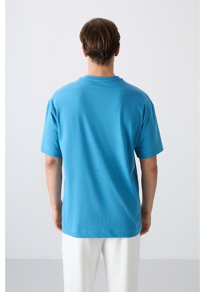 Tommy Life Petrol Mavi Pamuklu Kalın Yumuşak Dokulu Oversize Fit Baskılı Erkek T-shirt - 88334 Petrol Mavi Tommy Life Petrol Mavi Pamuklu Kalın Yumuşak Dokulu Oversize Fit Baskılı Erkek T-shirt - 88334 Petrol Mavi
