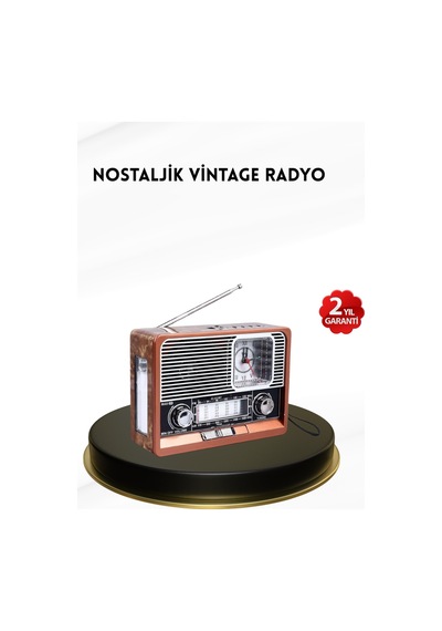 Nostaljik Radyo Şık Dekoratif Tasarım Ve Güvenli 2 Yıl  Çok Renkli