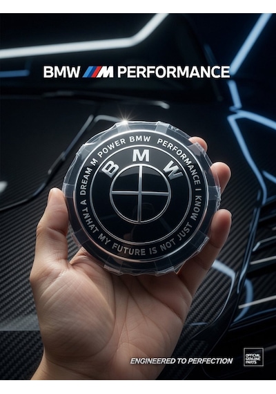 Bmw F36 68mm 50.yıl Siyah Jant Göbeği Logo Seti 4 Adet