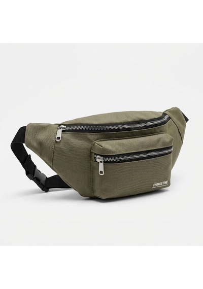 Bezos Haki Unisex Bel Çantası Çapraz Askılı Günlük Kullanım Fermuarlı 30x13 Cm Bty