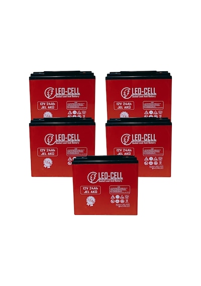 Leo-Cell 5'li 12v 24 Ah Japon Teknolojisi 7 Kg Elektrikli Motorsiklet Aküsü 2026 Üretimi