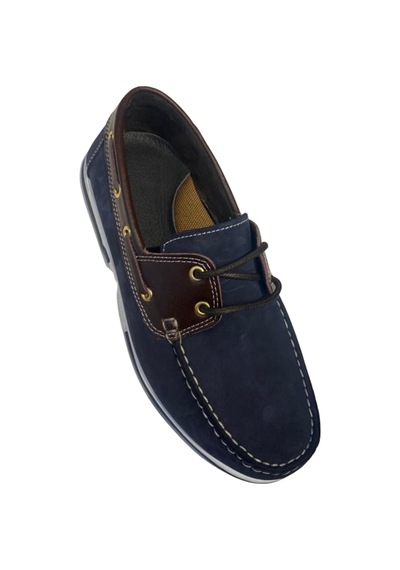 Riverland Y-03 Erkek Lacivert-kahve Nubuk Deri Casual Ayakkabı Lacivert