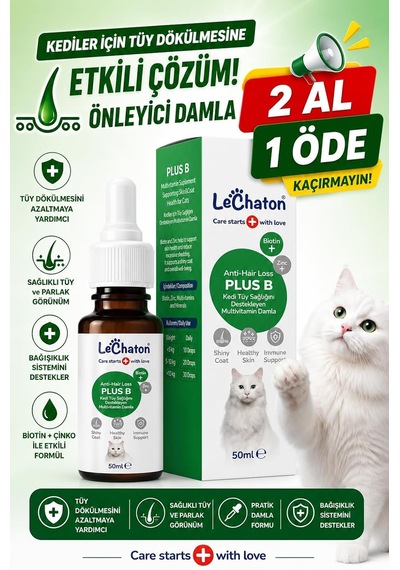 Tr Kedi Tüy Döküm Dökülmesi Önleyici Engelleyici Damla Kediler Için Biyotin Multivitamin 50ml