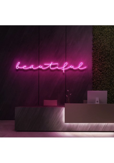 Beautiful Yazılı Neon Tabela Pembe