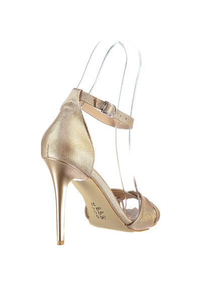 Fox Shoes Platin Deri Kadın Topuklu Ayakkabı B922113709 Platin