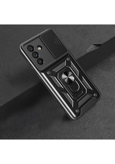 Galaxy Uyumlu Uyumlu A56 Kılıf Magnetik Standlı Kamera Korumalı Zore Sürgülü Vega Kapak Mavi