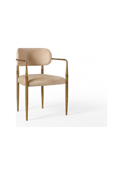 Elegance Kolçaklı Metal Mutfak Sandalyesi Krem