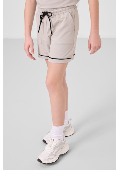 Taş Pamuklu Yumuşak Dokulu Standart Fit Basic Kız Çocuk Şort Takım - 75183 Taş Taş Rengi
