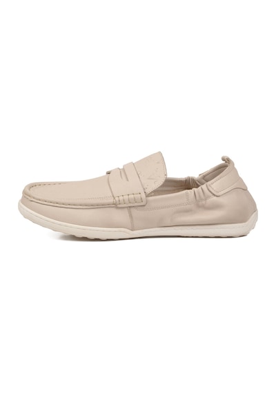 Voyager Erkek Hakiki Deri Loafer Mokasen Ayakkabı Hafızalı Taban Hafif Smart Casual Ekru M420 M