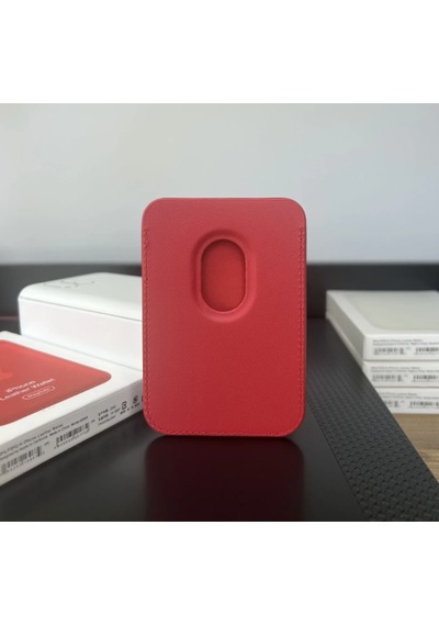 Magsafe Deri Cüzdan Kartlık Tüm Modellerle Uyumlu - Bordo Kırmızı