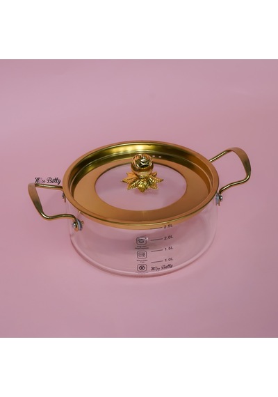 Rose Deluxe Cam Tencere 2,5 Lt Şeffaf