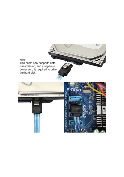 2 Adet - 50cm Sata 3.0 Kablo - 90 Açılı Data Kablosu - 6gbps - Ssd Hdd Uyumlu