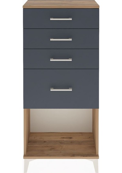 Arges Dolap 4 Çekmeceli 60x30x134 Çam-antrasit Çam