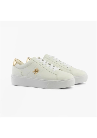 Tommy Hilfiger Platform Court Sneaker Metallıcs Krem