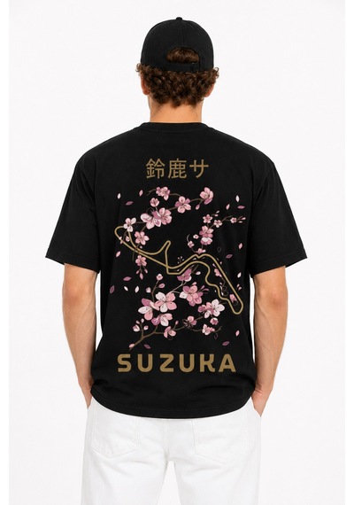 Bayloranzzo Suzuka %100 Pamuk Heavy Cotton Premium Kalite Unisex Tişört Siyah
