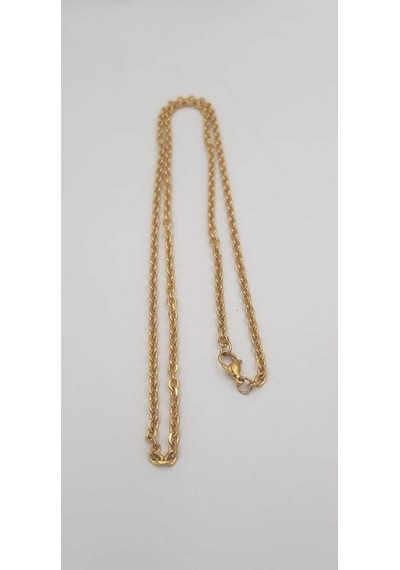 Vog Unisex Vip Çelik 3 Mm Force Sarı Renk Zincir Kolye Sarı