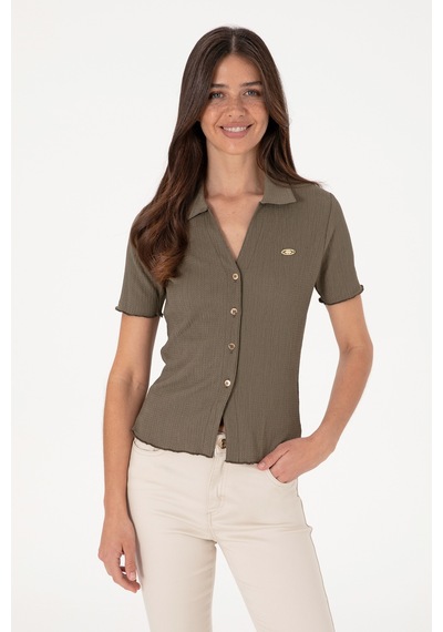 U.s. Polo Assn. Kadın Vizon Gömlek Örme 50299926-vr052 Vizon