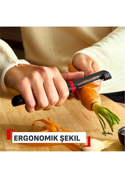 Tefal Ingenio+ Çift Bıçaklı Sebze & Meyve Soyacağı 001 Siyah