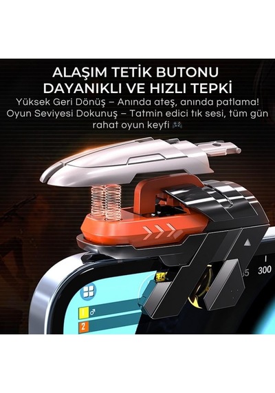 Profesyonel Yüksek Hassasiyetli Telefon Tetik Mobil Oyun Tetik Aparatı 4 Buton Nişan Ve Tetik Tuşu