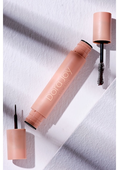 Dora Joy 2 İn 1 Çift Taraflı Maskara & Eyeliner Black 01 Yoğun Siyah Hızlı Kuruyan Kalıcı Panthenol E Vitamini Ve Pirinç Özü İçerikli