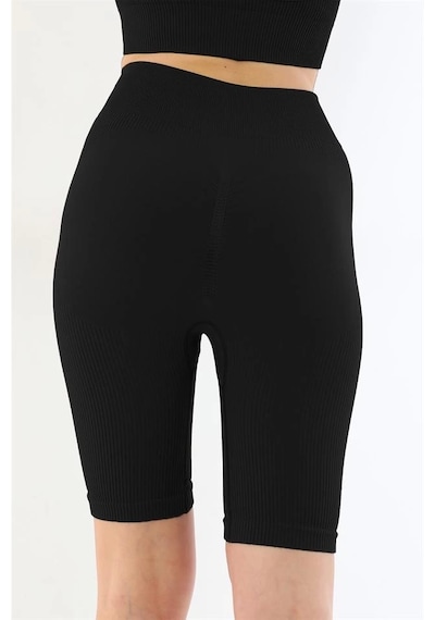 Siyah Mı Emay 3921 Soft Seamless Ripli Tayt Yoga Takımı Çok Renkli